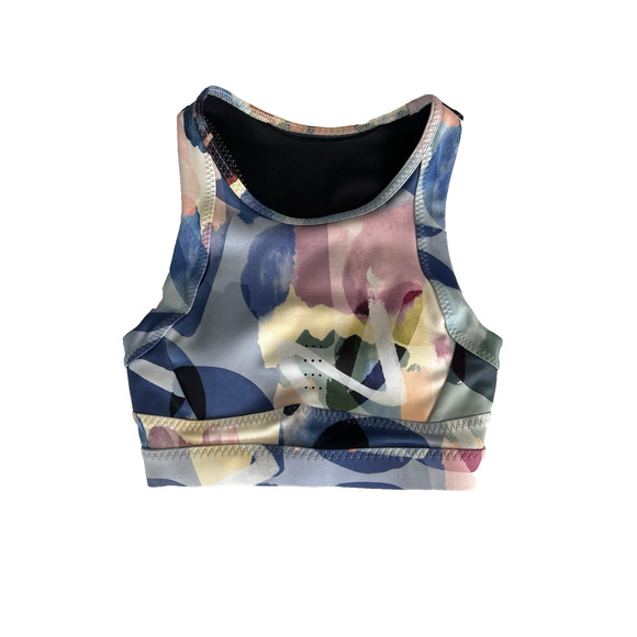 Sweaty Betty Super Sculpt Stream‎ Sustainable Sports Bra Pink Art Print XS - Picture 4 of 9